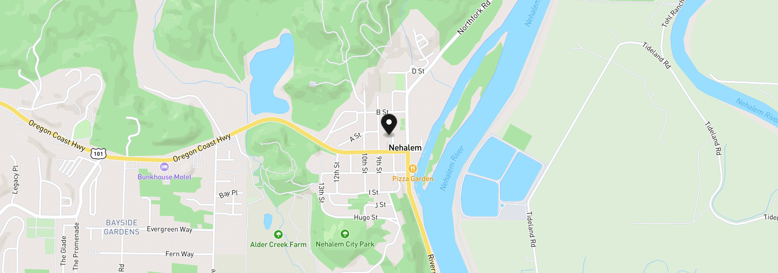 Map showing the location of 36090 8th St, Nehalem, OR 97131