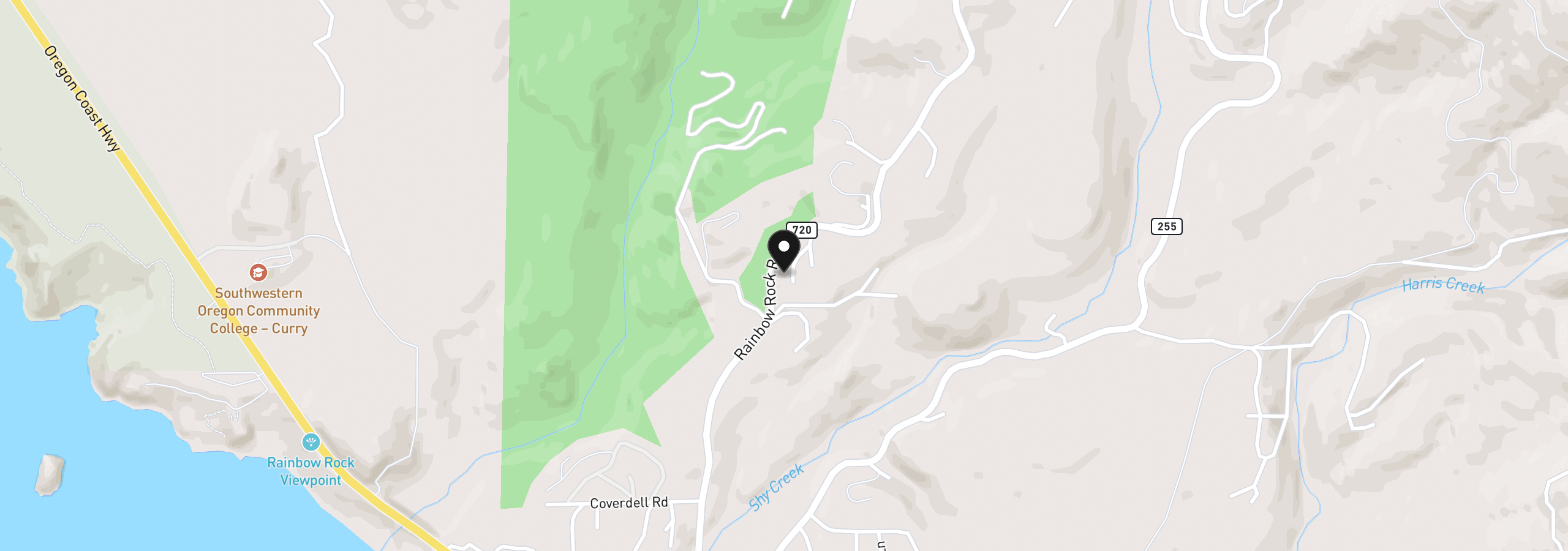 Map showing the location of 17812 Aqua Vista Ln, Brookings, OR 97415