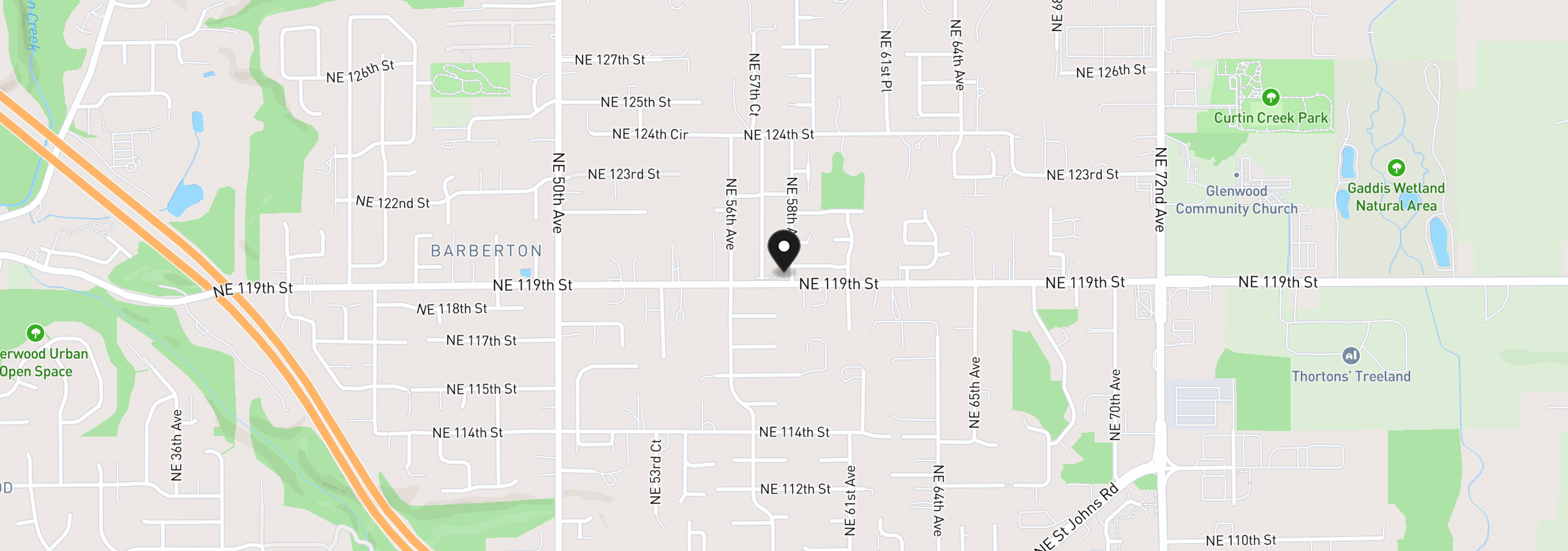 Map showing the location of 11900 NE 58th Ave, Vancouver, Wa 98686