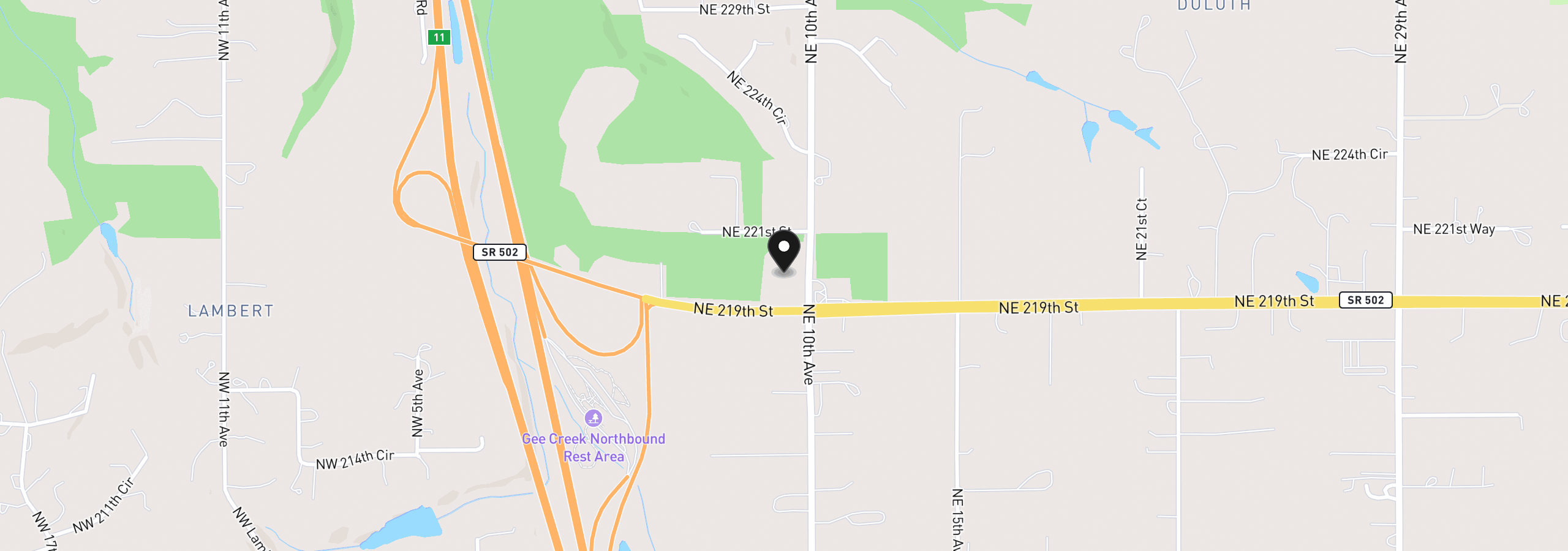 Map showing the location of 0 NE 10th Ave, Ridgefield, Wa 98642