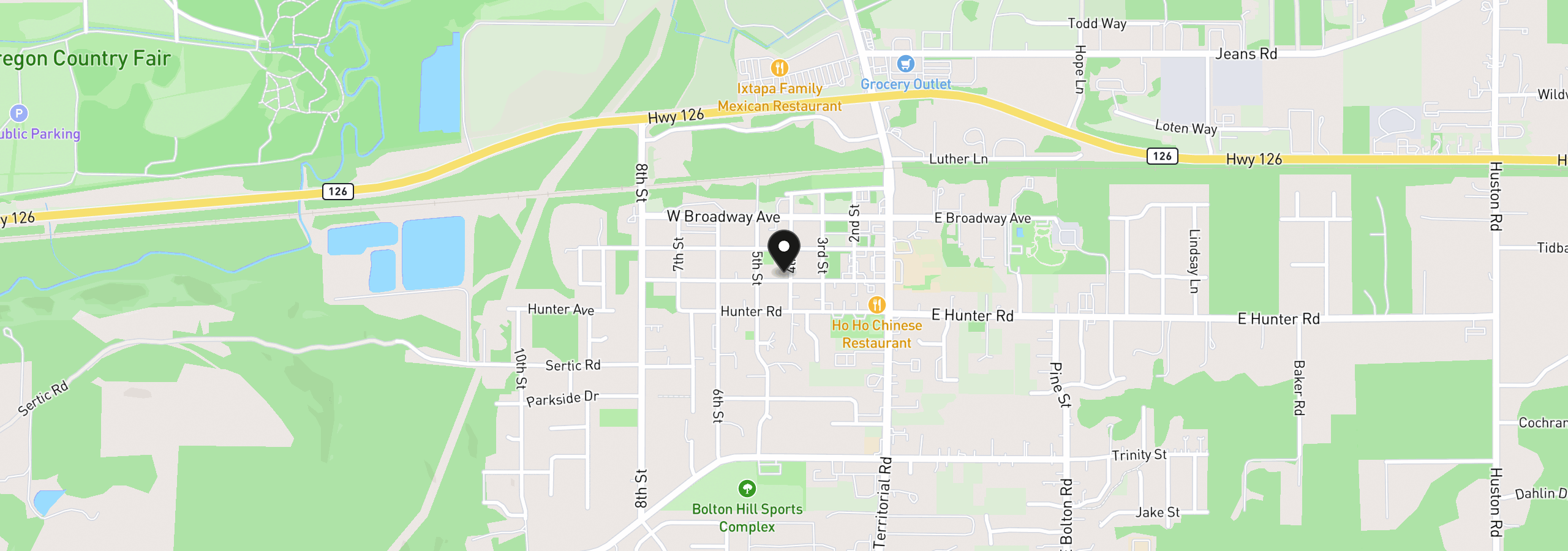 Map showing the location of 88144 4th St, Veneta, OR 97487