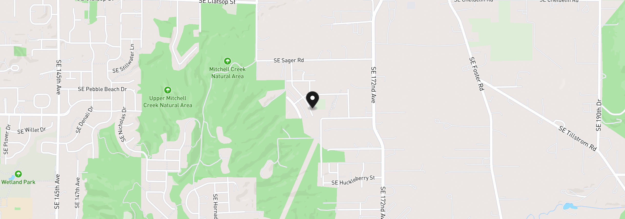 Map showing the location of 9319 SE Crystal Rose St, Happy Valley, OR 97086