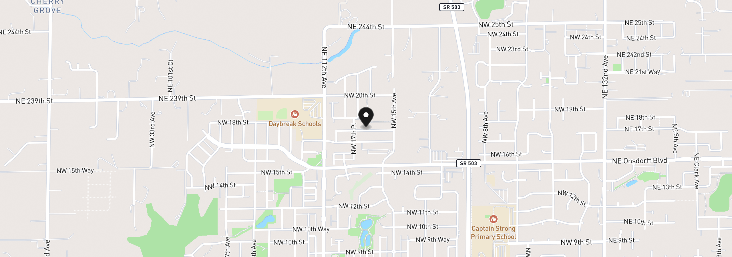 Map showing the location of 1614 NW 18th St, Battle Ground, Wa 98604