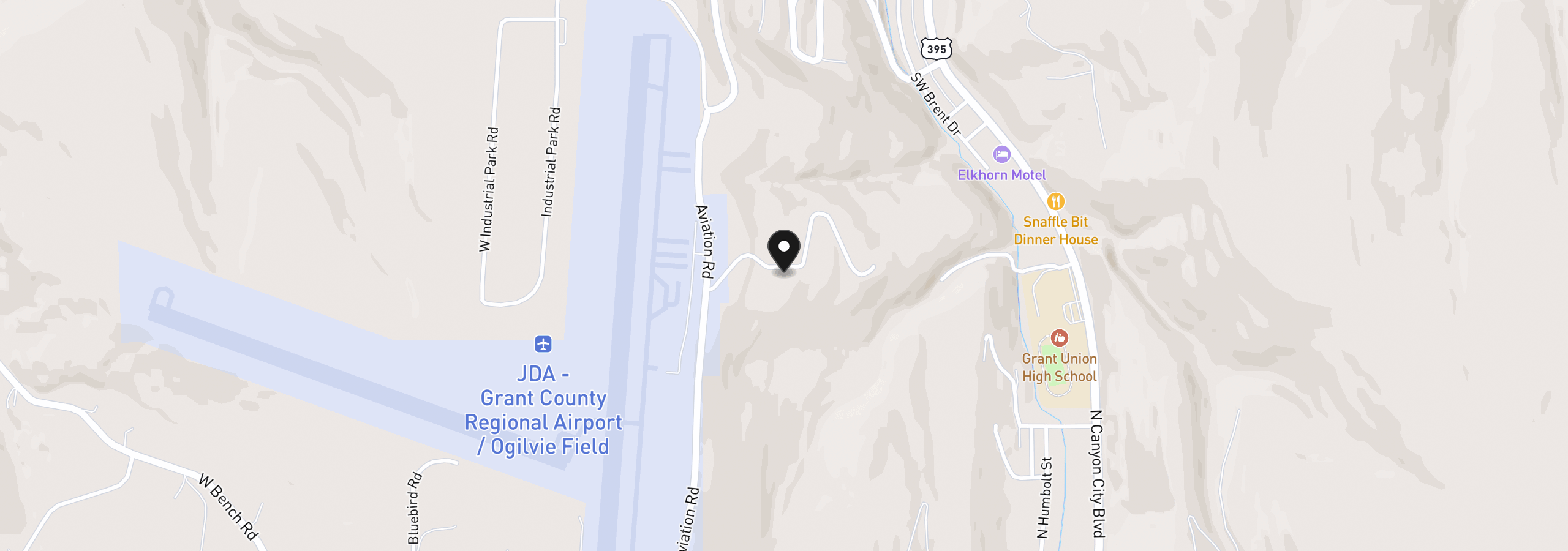 Map showing the location of 58400 4-K Overlook Ln, John Day, OR 97845