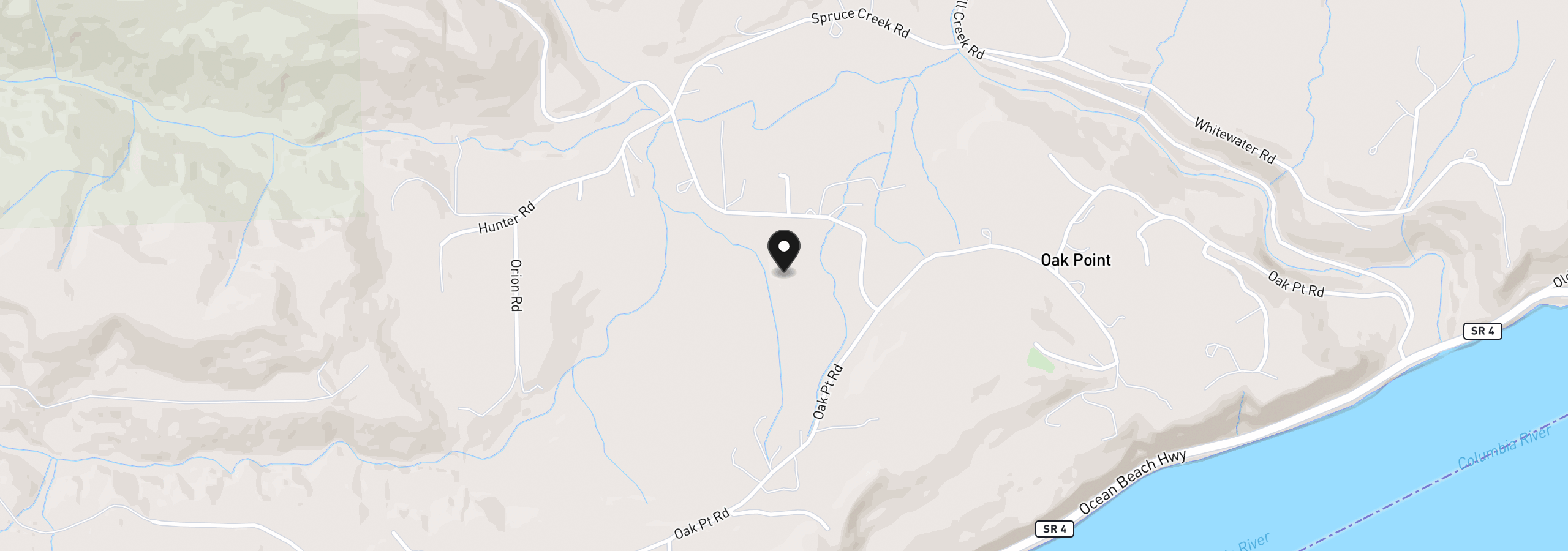 Map showing the location of 390 Spruce Creek Rd, Longview, Wa 98632