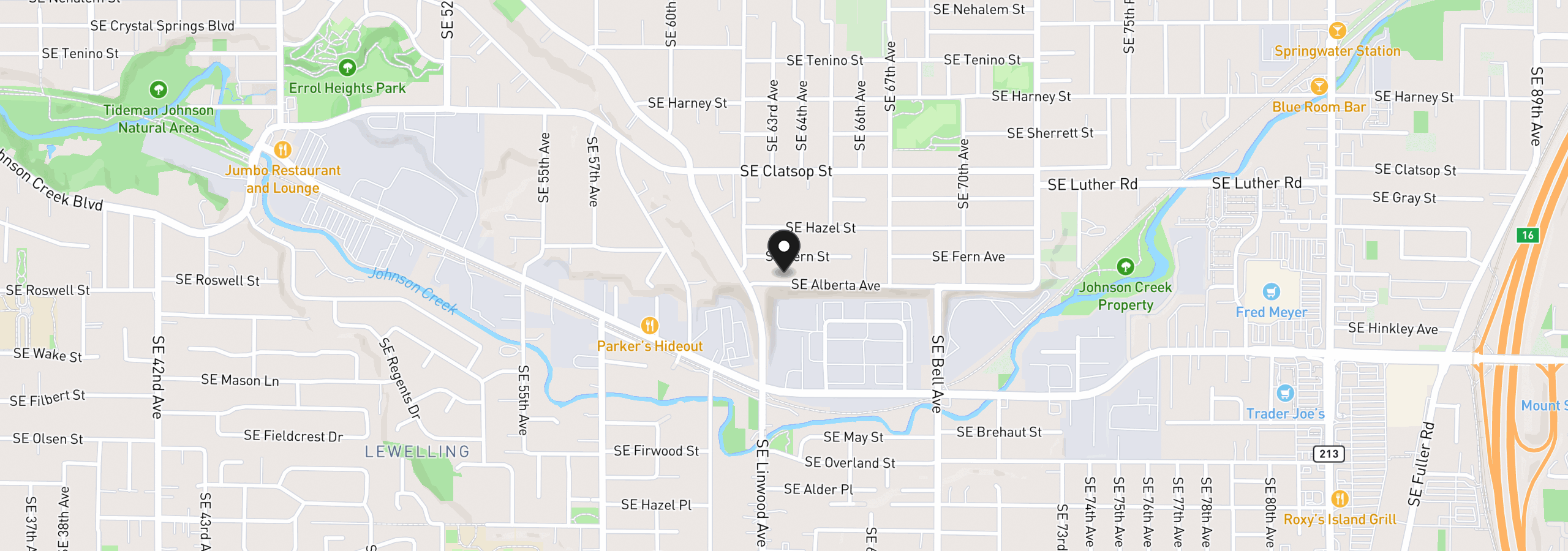 Map showing the location of 6307 SE Alberta St, Portland, OR 97206