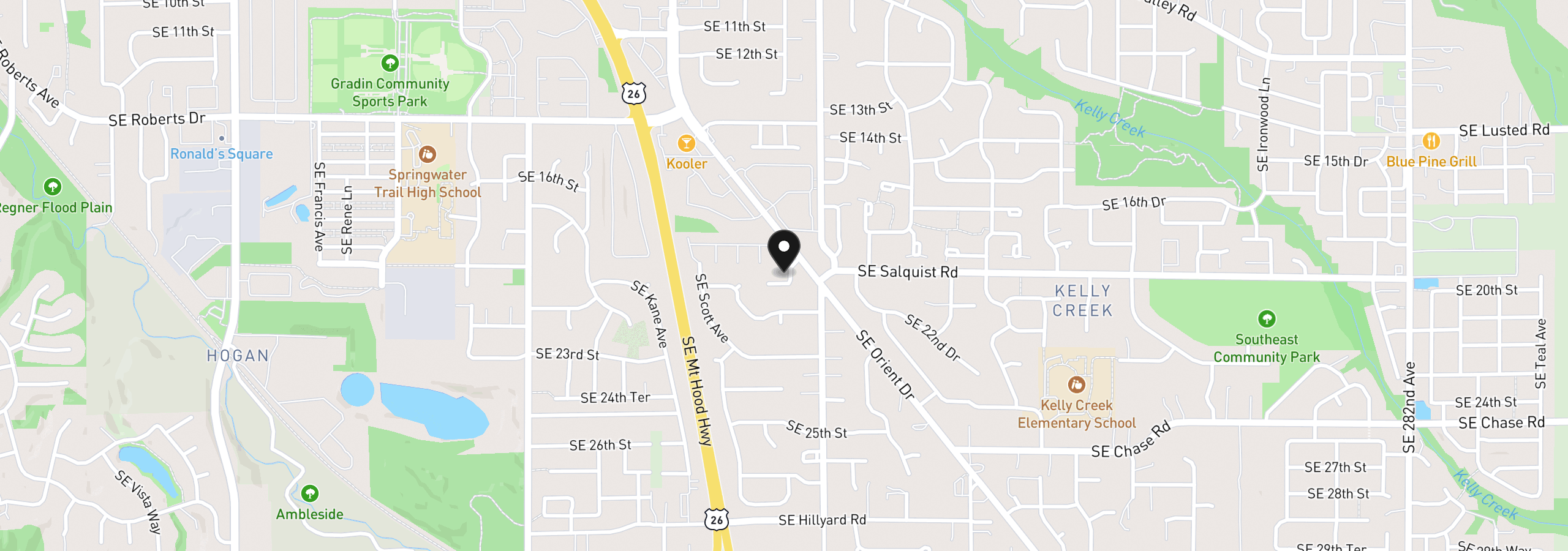 Map showing the location of 2037 SE Centurion Way, Gresham, OR 97080