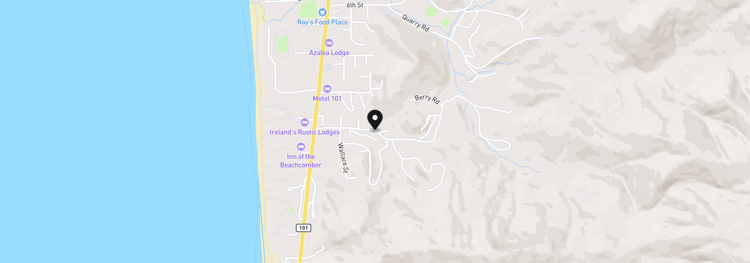Map showing the location of 94254 11th St, Gold Beach, OR 97444