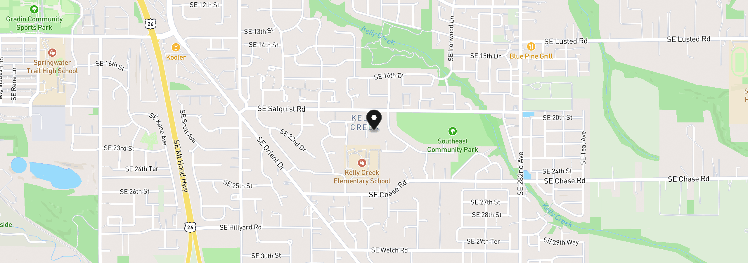 Map showing the location of 2132 SE Douglas Pl, Gresham, OR 97080