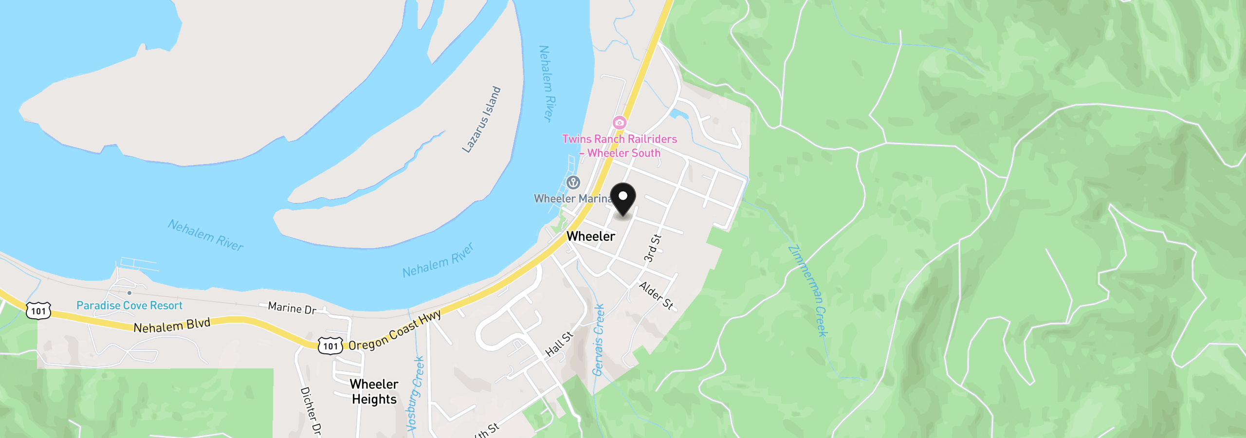 Map showing the location of 168 Pine St, Wheeler, OR 97147