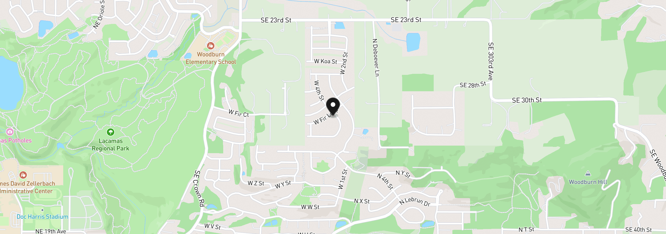 Map showing the location of 310 W Fir Loop, Washougal, Wa 98671