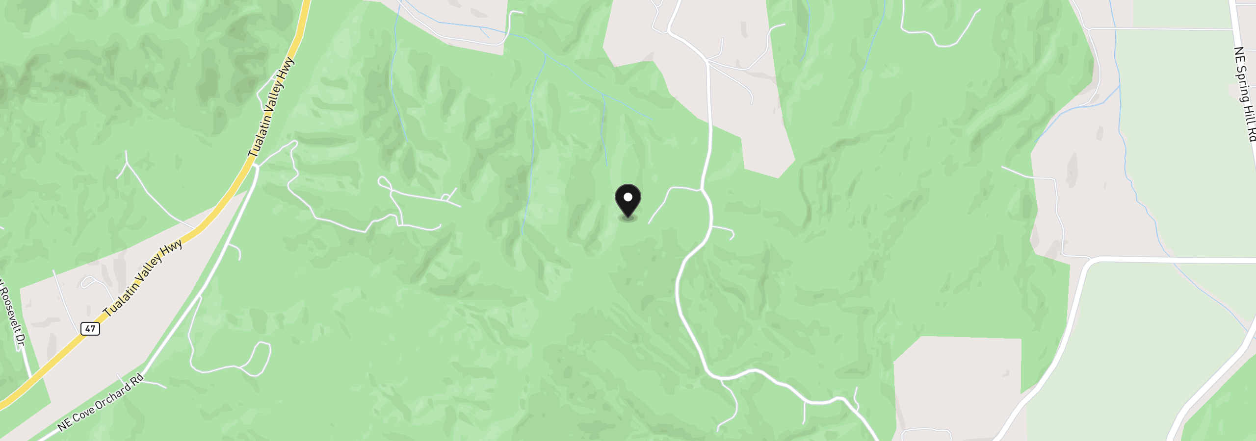 Map showing the location of 23175 NE Ridge Rd, Gaston, OR 97119
