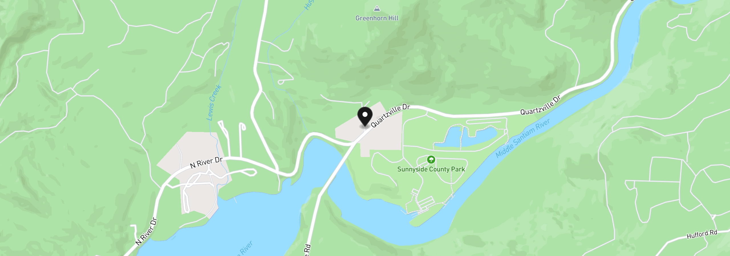Map showing the location of 44829 Quartzville Rd, Foster, OR 97345