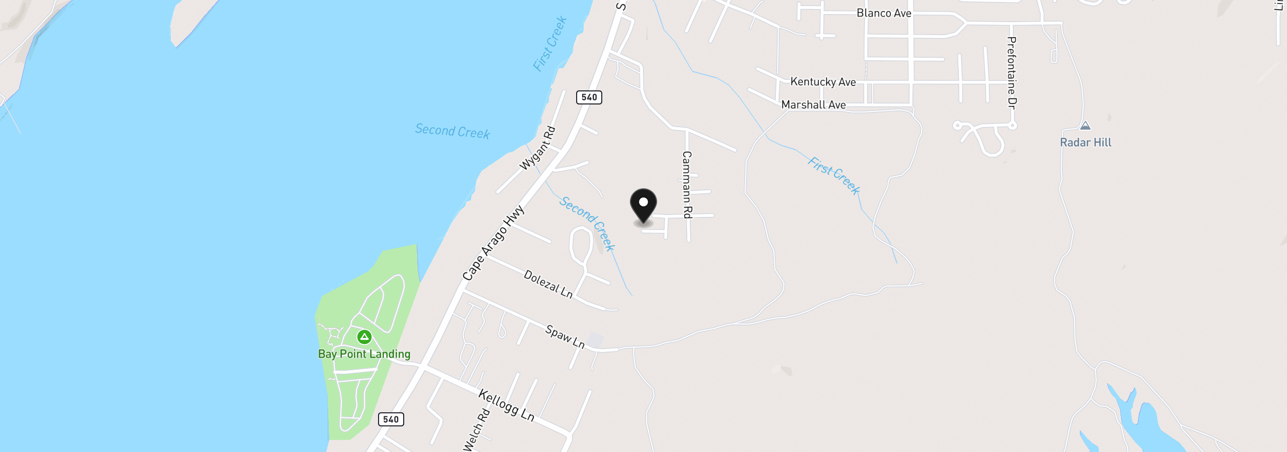 Map showing the location of 91609 Plummer Dr, Coos Bay, OR 97420