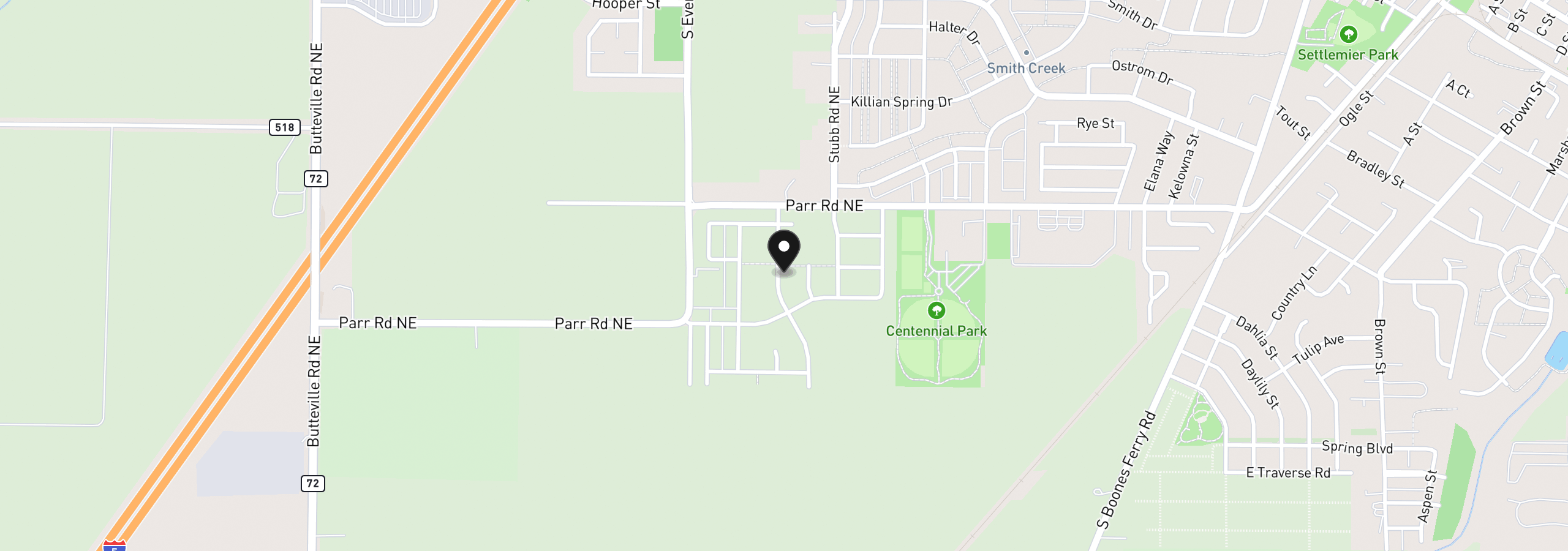 Map showing the location of 1118 Cardinal St, Woodburn, OR 97071