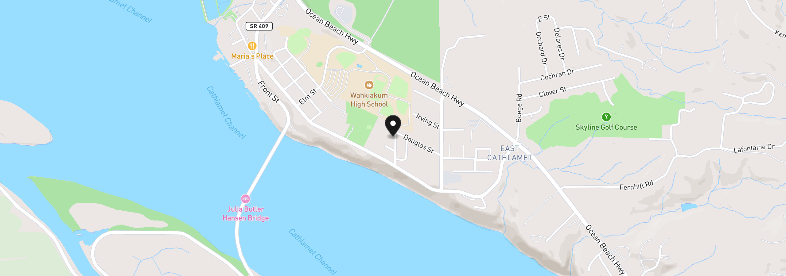 Map showing the location of 230 Glengate St, Cathlamet, Wa 98612