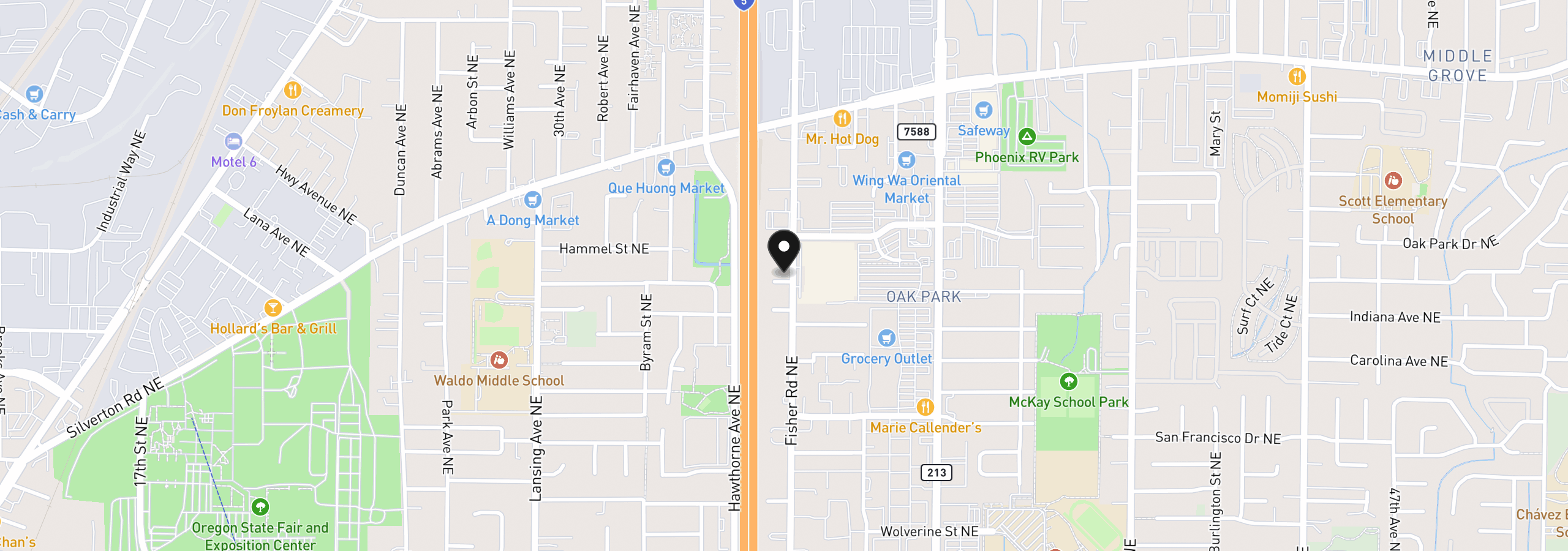 Map showing the location of 3571 Anchor Ct, Salem, OR 97305
