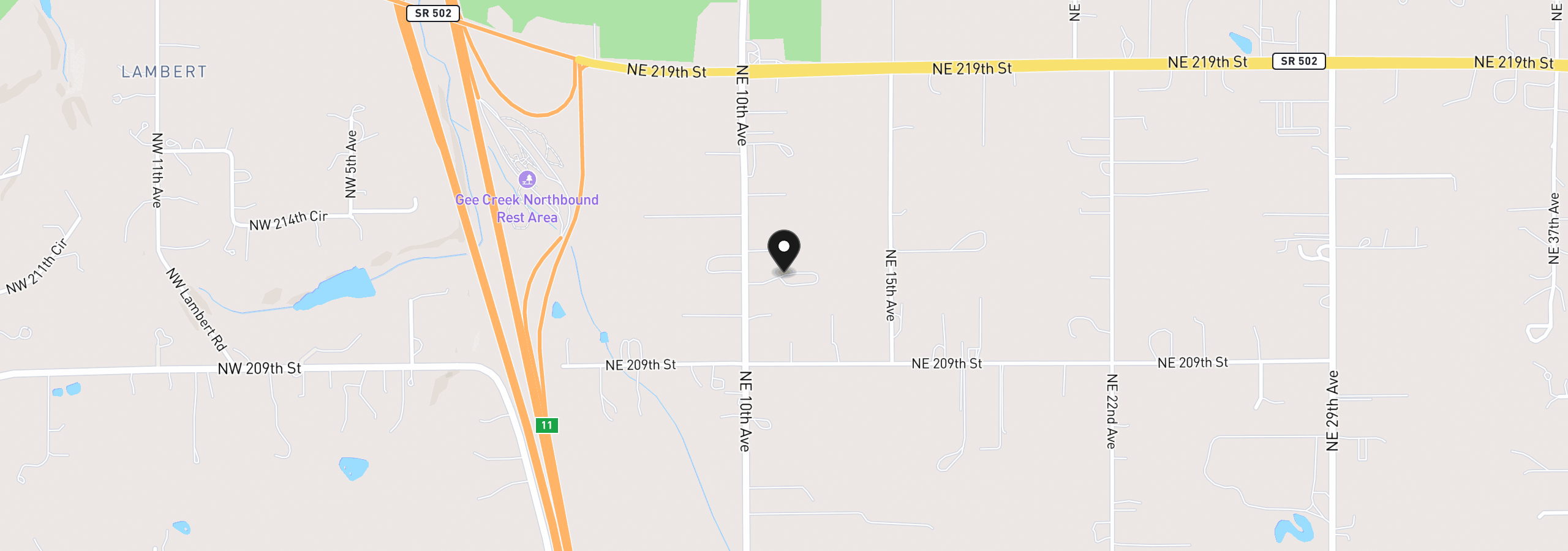Map showing the location of 21115 NE 10th Ave, Ridgefield, Wa 98642
