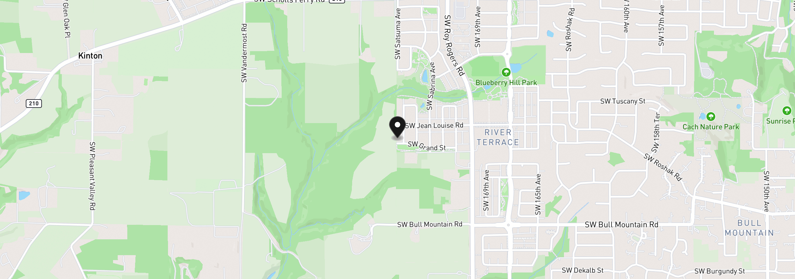 Map showing the location of 17499 SW Grand Ave, Tigard, OR 97140