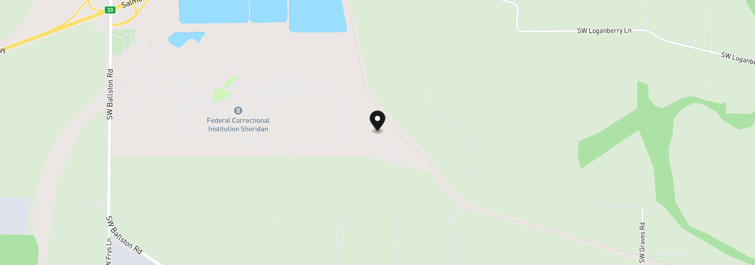 Map showing the location of 25400 SW Ballston Rd, Sheridan, OR 97378