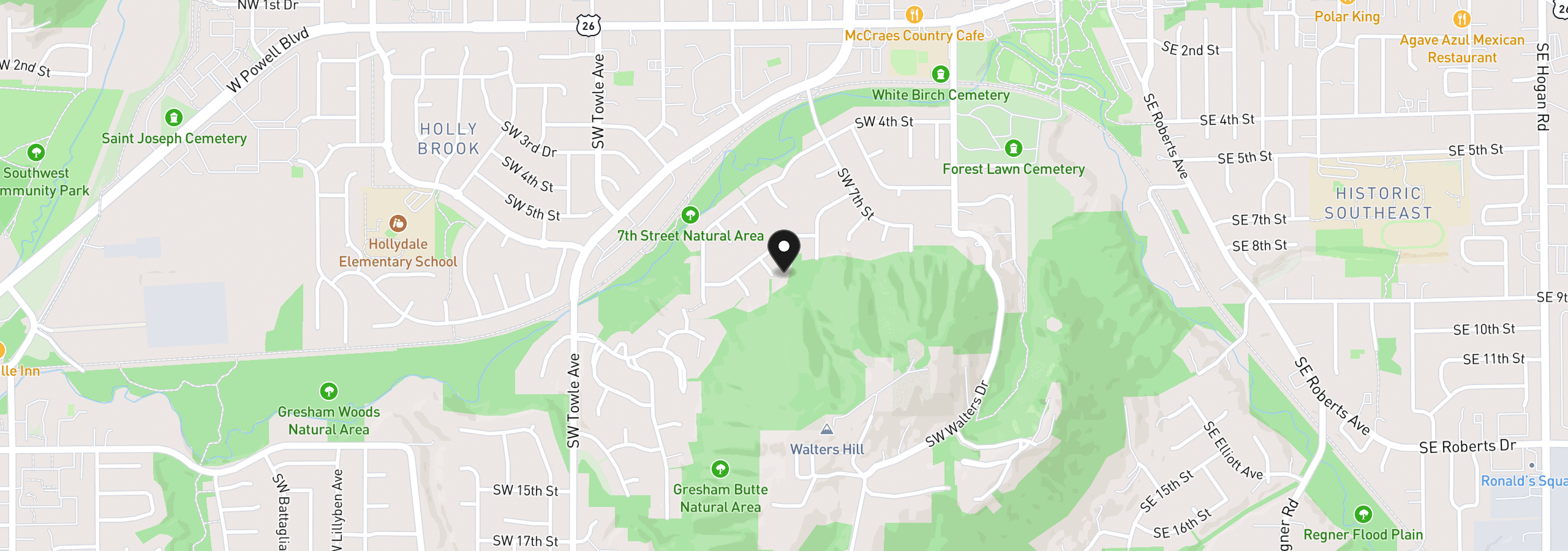 Map showing the location of 828 SW Wilson Ct, Gresham, OR 97080