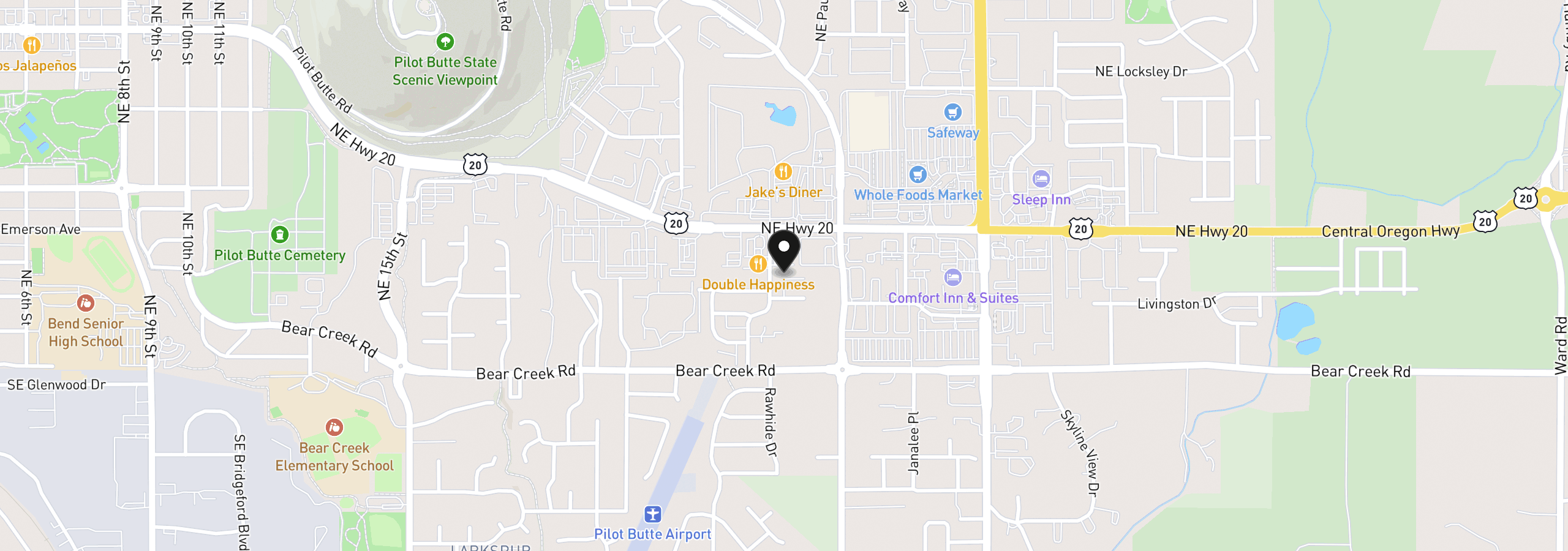 Map showing the location of 62062 Dean Swift Rd, Bend, OR 97701