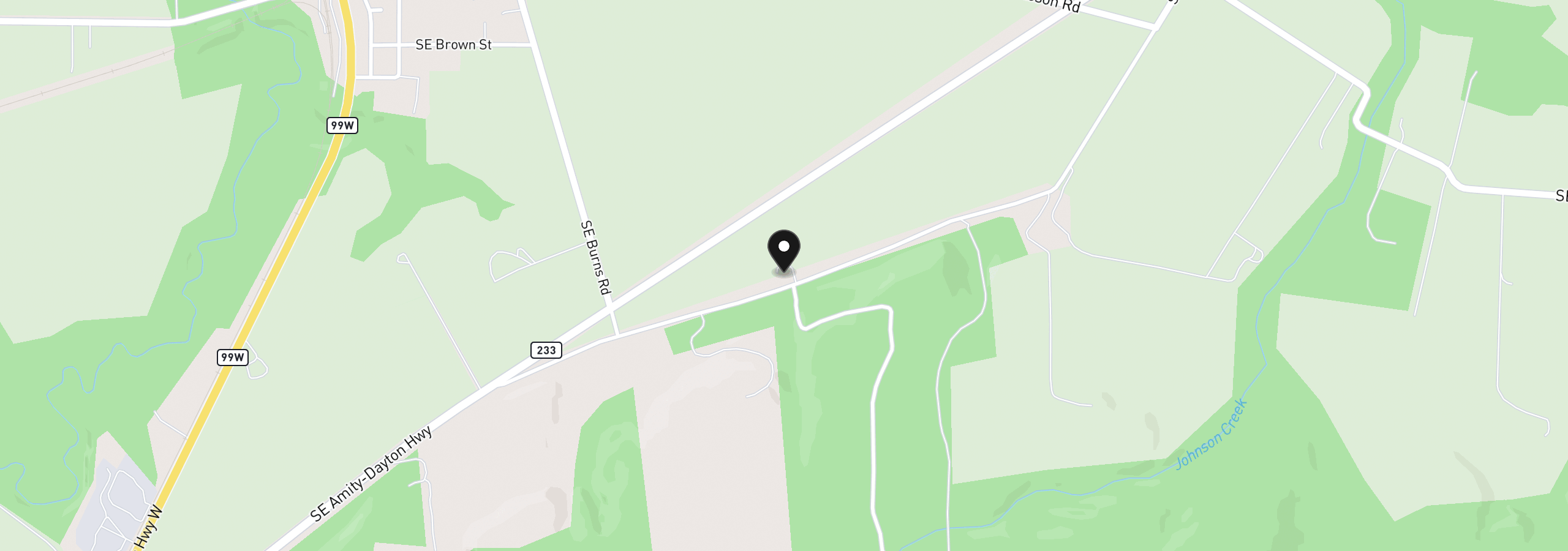 Map showing the location of 5491 SE Telegraph Rd, Amity, OR 97101