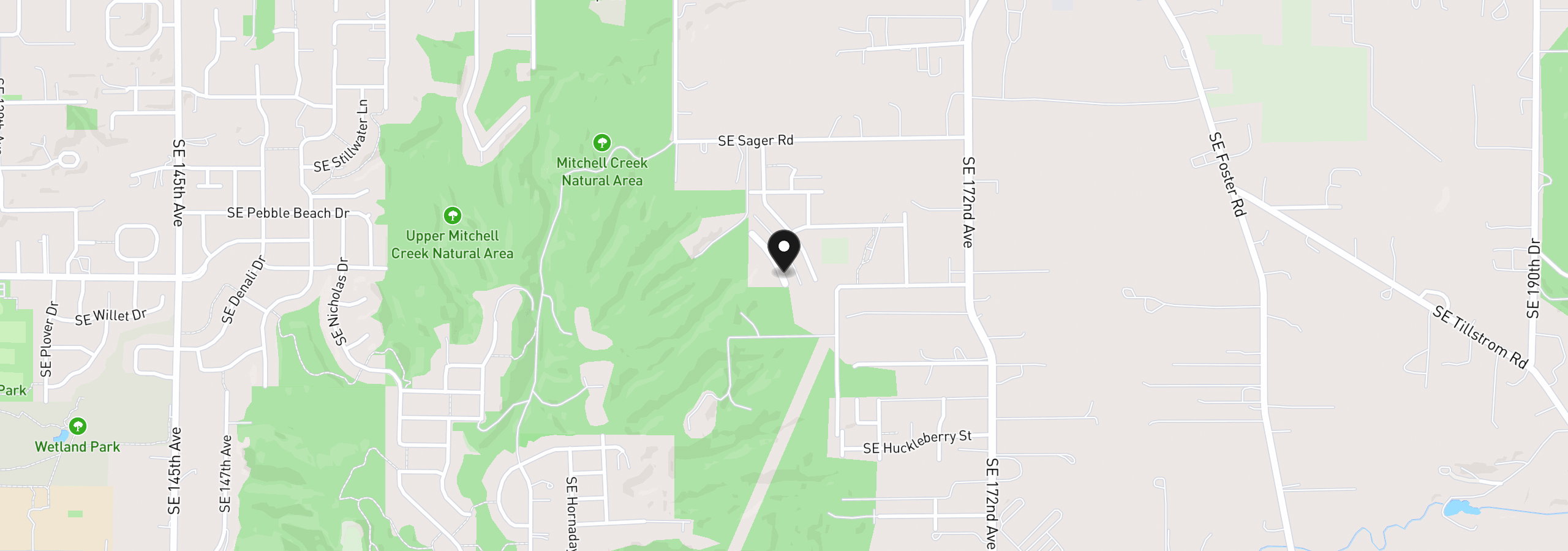 Map showing the location of 9474 SE 162nd Ave, Happy Valley, OR 97086