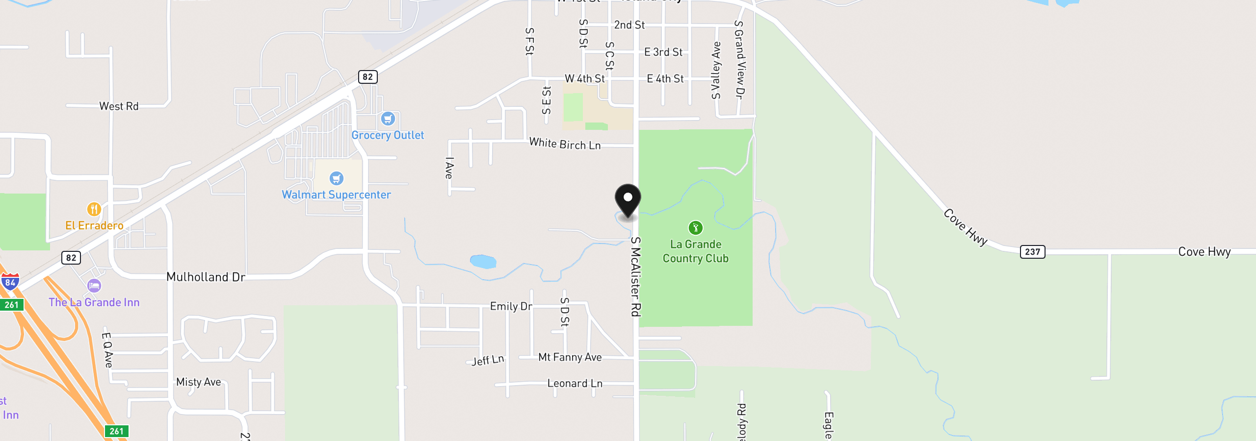 Map showing the location of 10710 S McAlister Rd, Island City, OR 97850