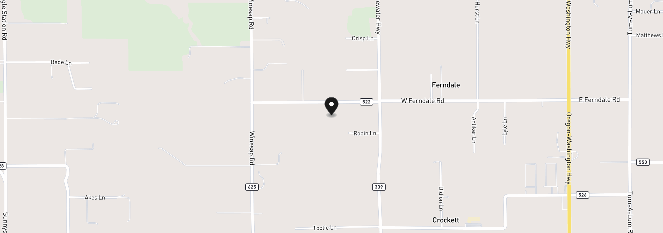 Map showing the location of 53314 W Ferndale Rd, Milton-Freewater, OR 97862