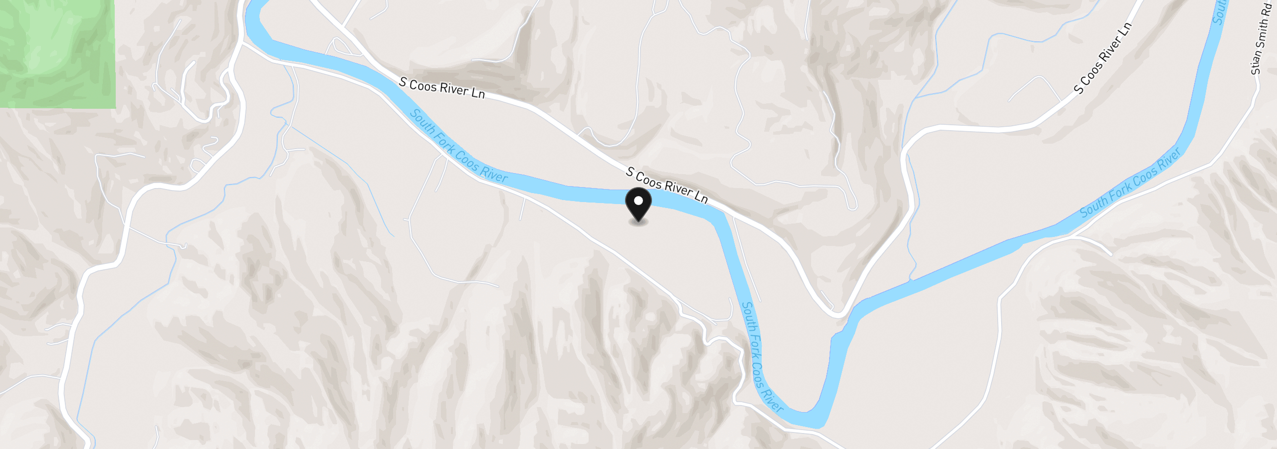 Map showing the location of 0 Stian Smith Rd 605, Coos Bay, OR 97420
