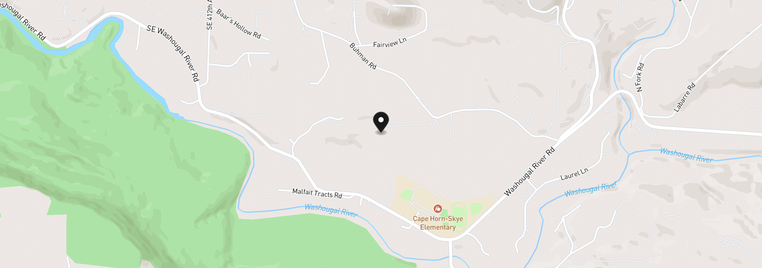 Map showing the location of 00 Thompson Dr, Washougal, Wa 98671