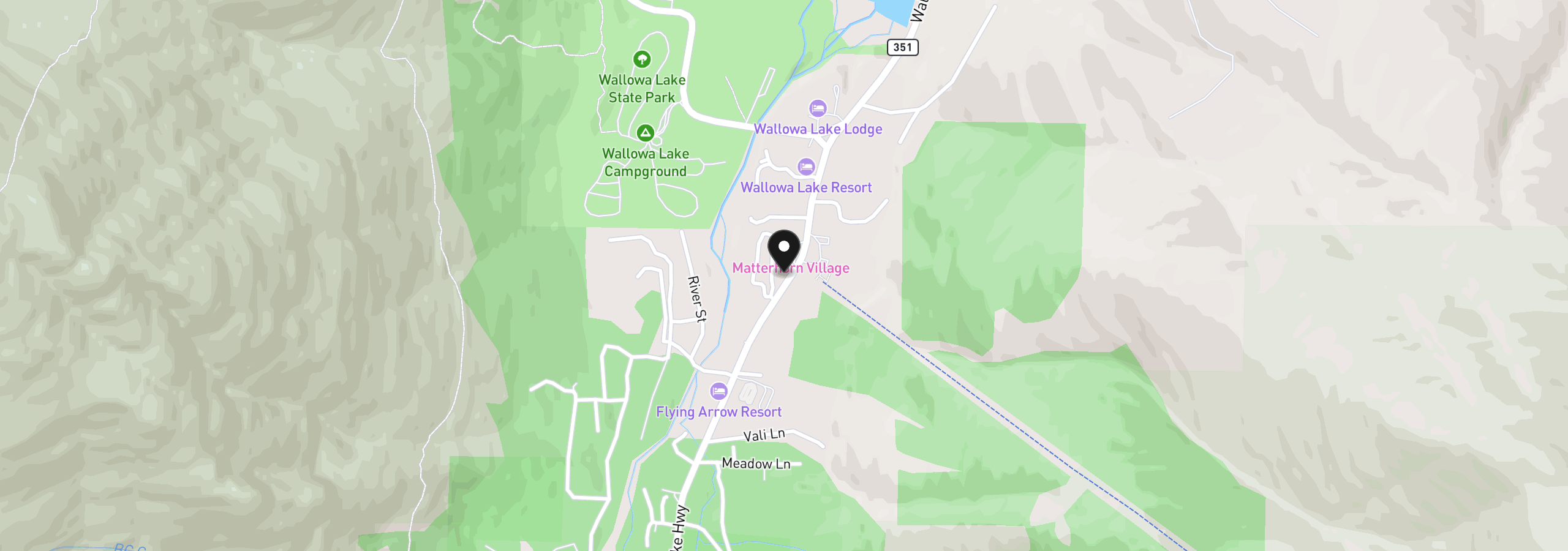 Map showing the location of 59914 Wallowa Lake Hwy, Joseph, OR 97846