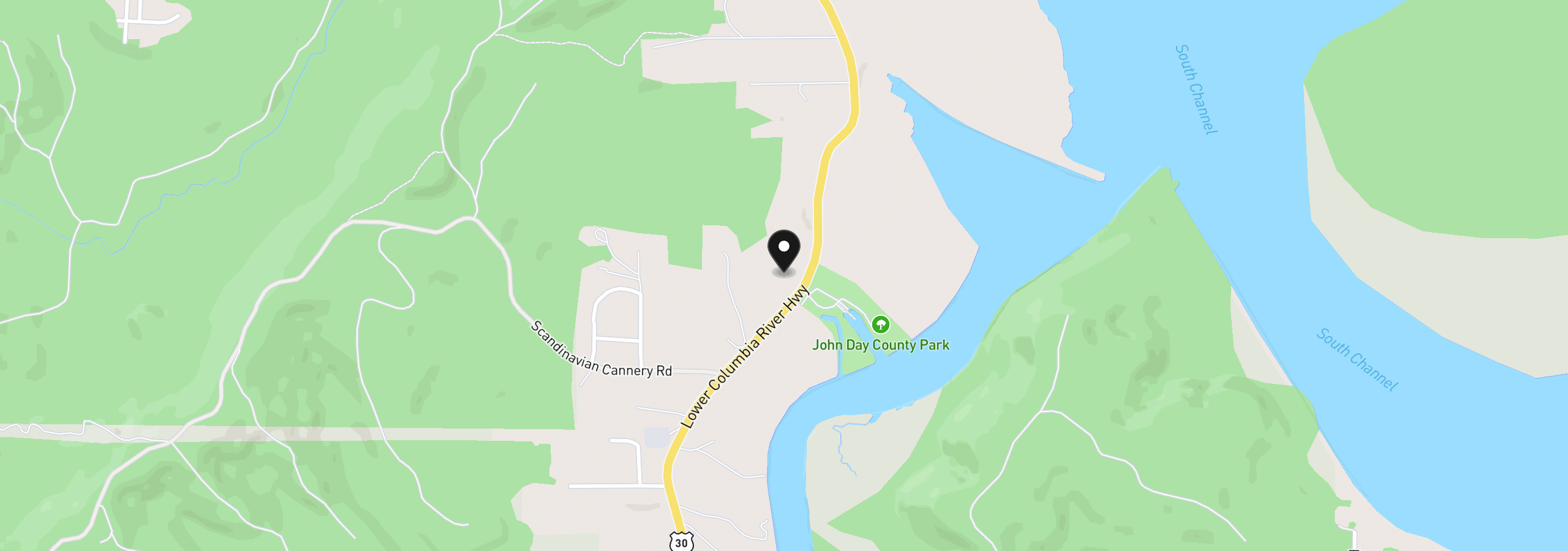 Map showing the location of Hwy 30, Astoria, OR 97103