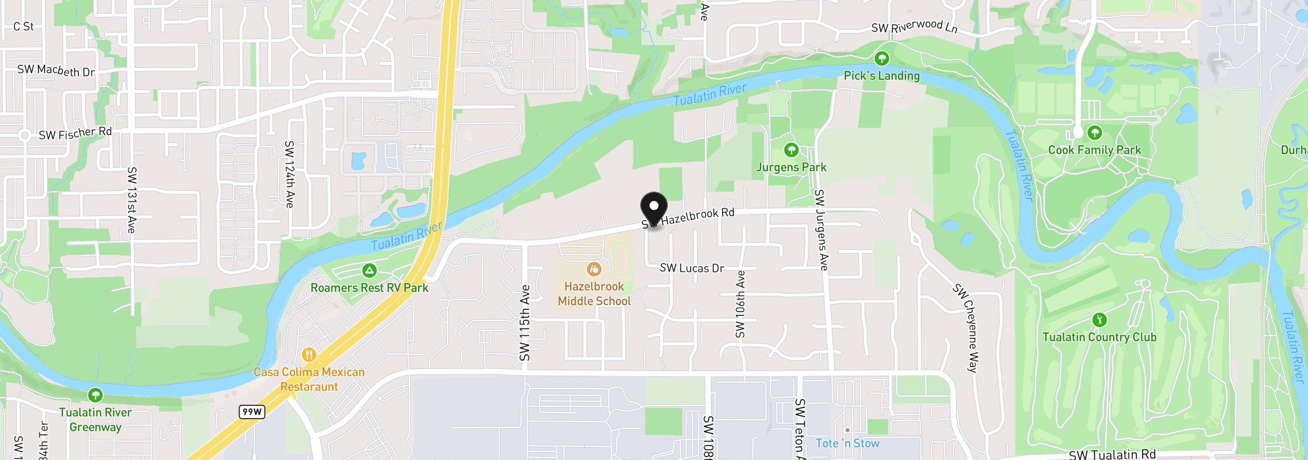 Map showing the location of 17430 SW 111th Ave, Tualatin, OR 97062