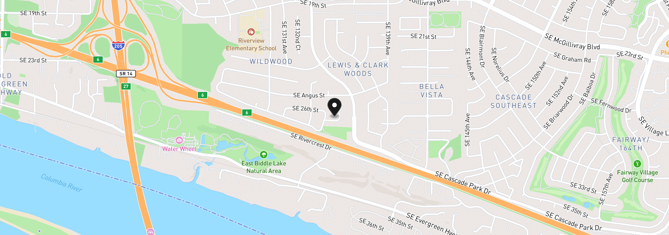 Map showing the location of 13410 SE 26th Cir, Vancouver, Wa 98683