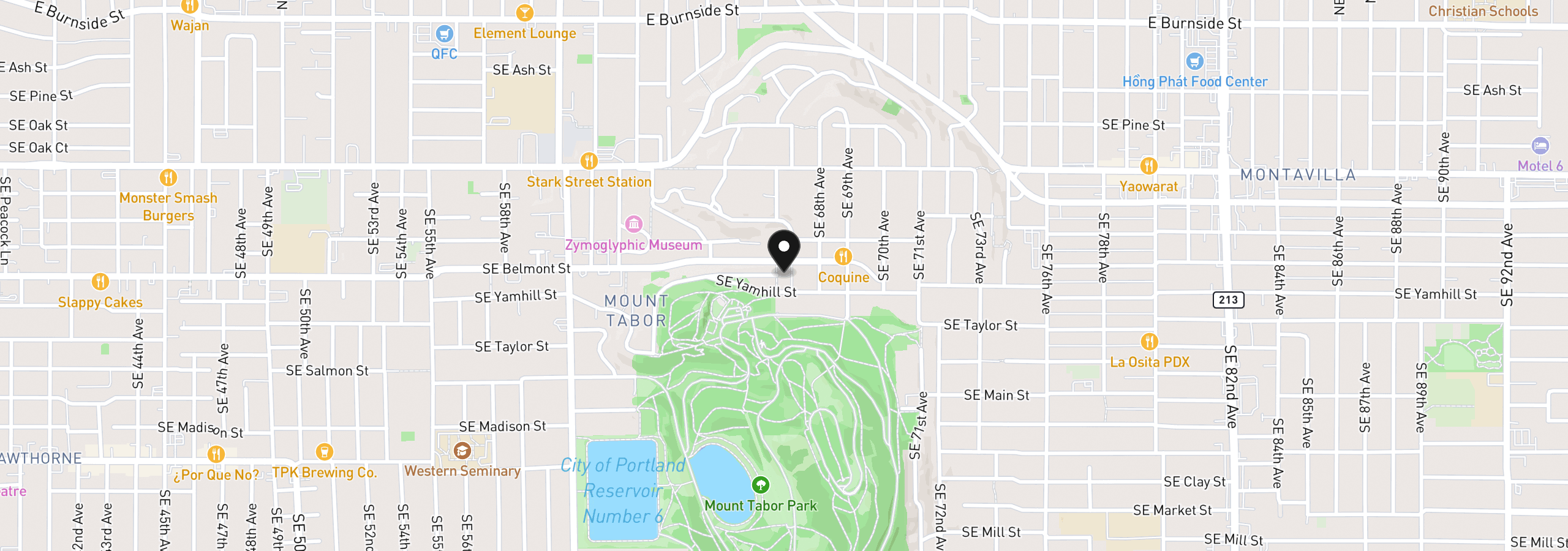 Map showing the location of 922 SE 66th Pl, Portland, OR 97215