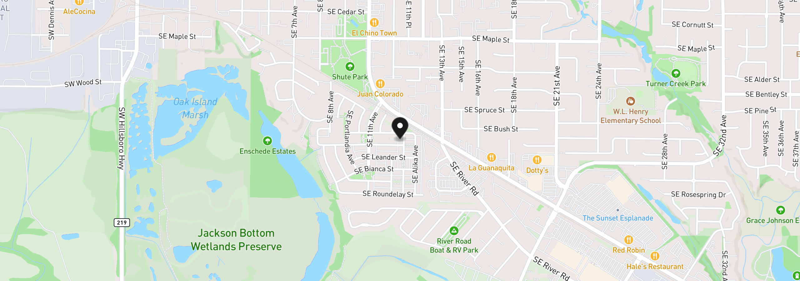 Map showing the location of 1027 SE Nazomi Ave, Hillsboro, OR 97123