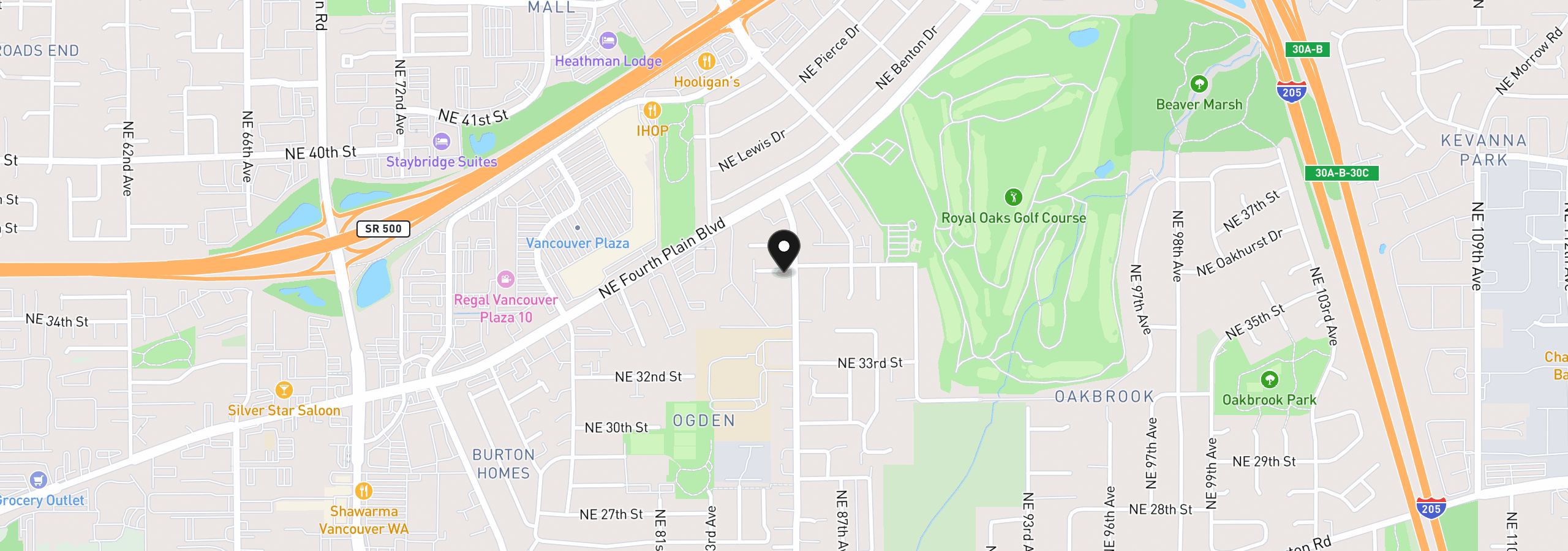 Map showing the location of 8517 NE 36th Cir, Vancouver, Wa 98662