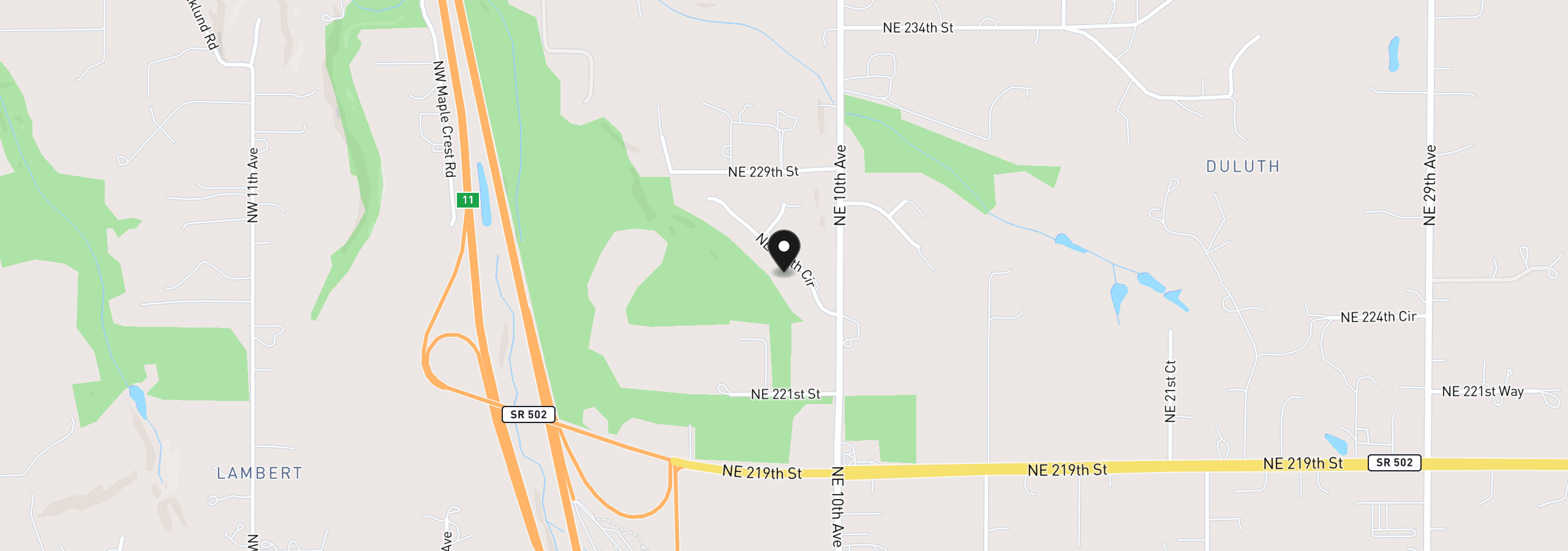 Map showing the location of 809 NE 224th Cir, Ridgefield, Wa 98642
