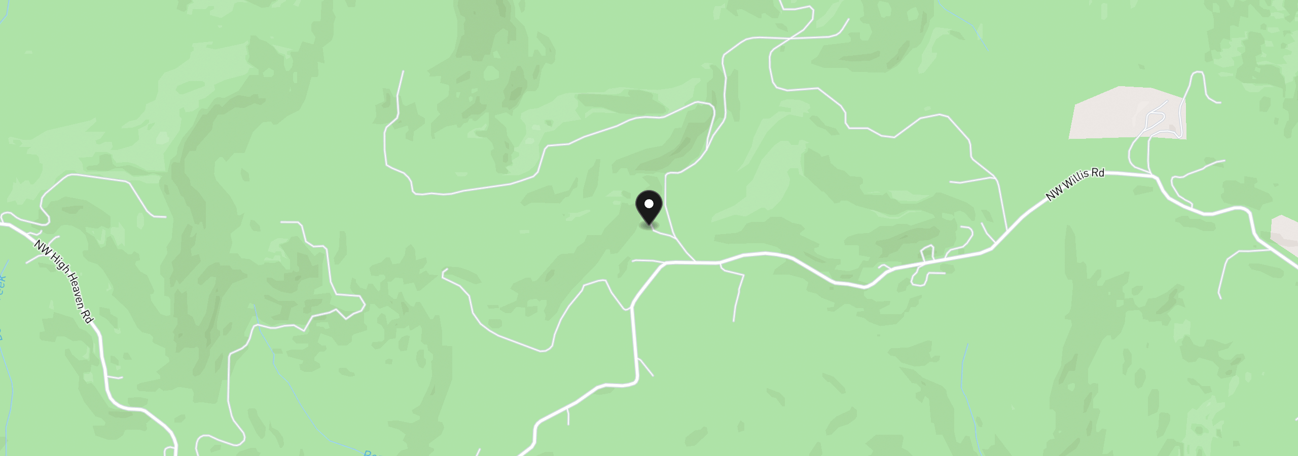 Map showing the location of 16800 NW Willis Rd, McMinnville, OR 97128