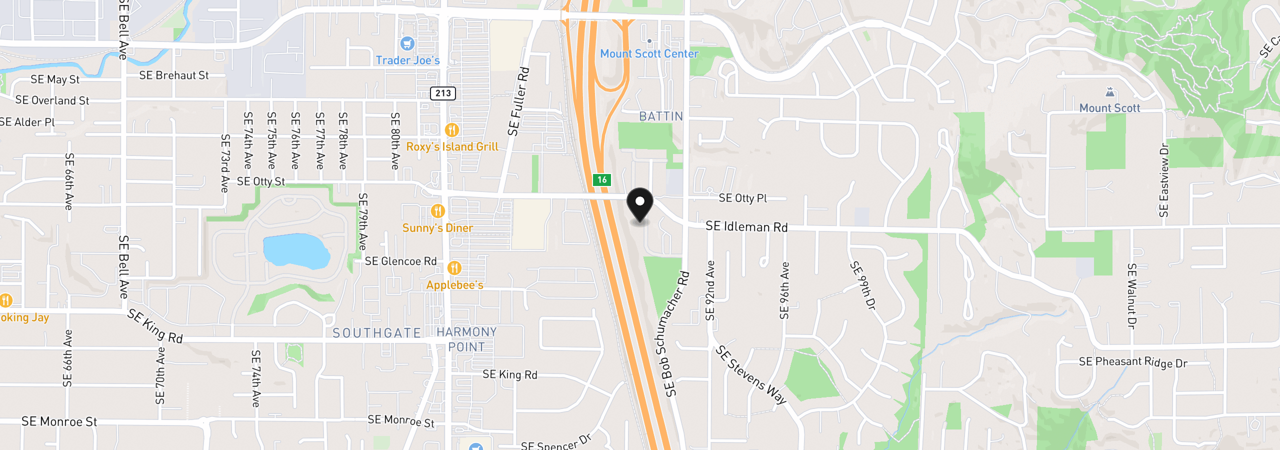 Map showing the location of 10005 SE Old Town Ct, Happy Valley, OR 97086