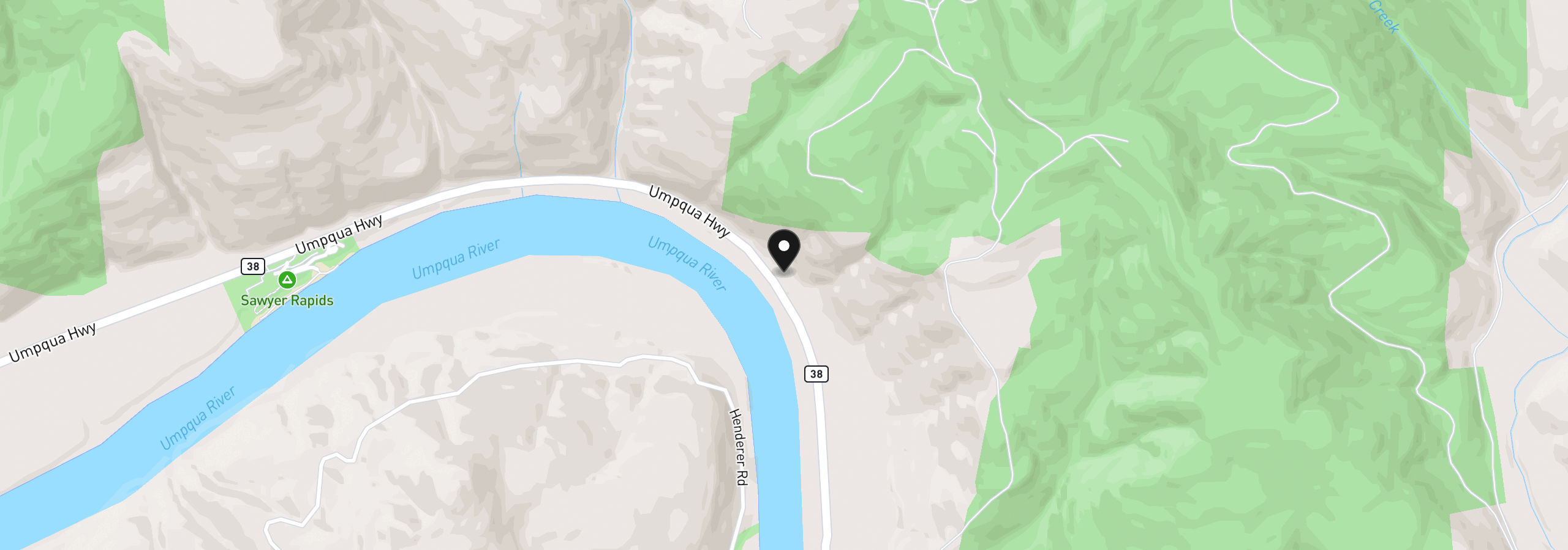 Map showing the location of 23907 State Highway 38, Elkton, OR 97436