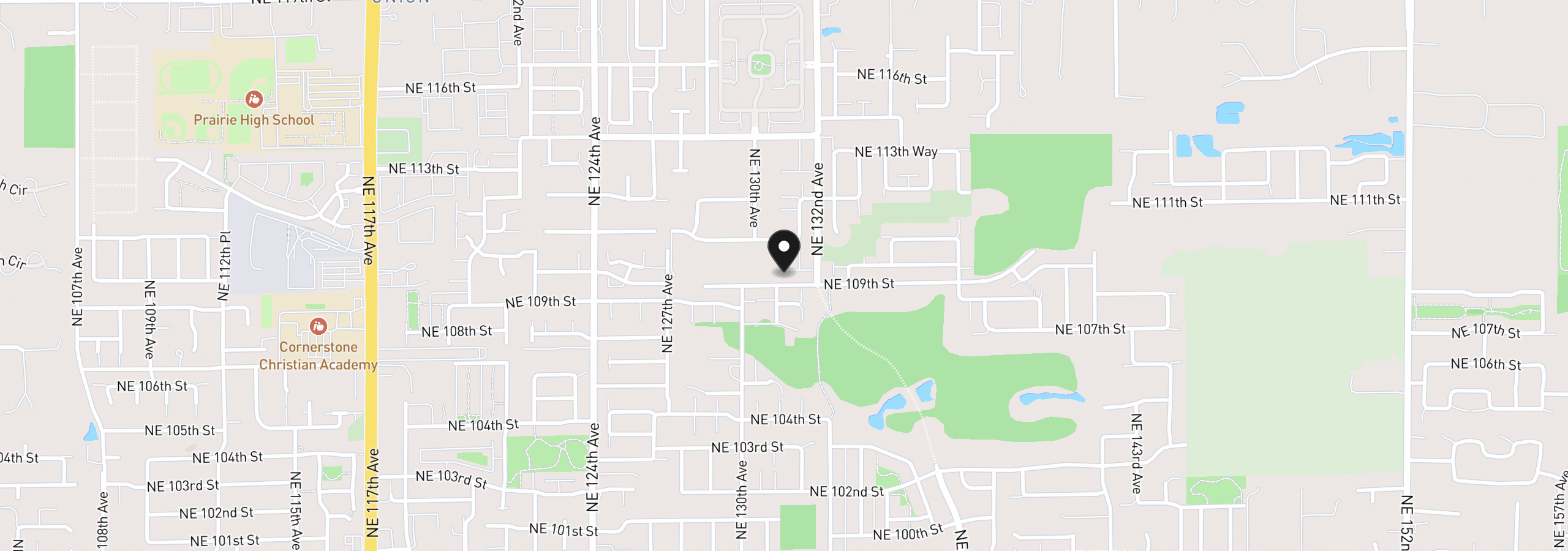 Map showing the location of 11008 NE 131st Ct, Vancouver, Wa 98682