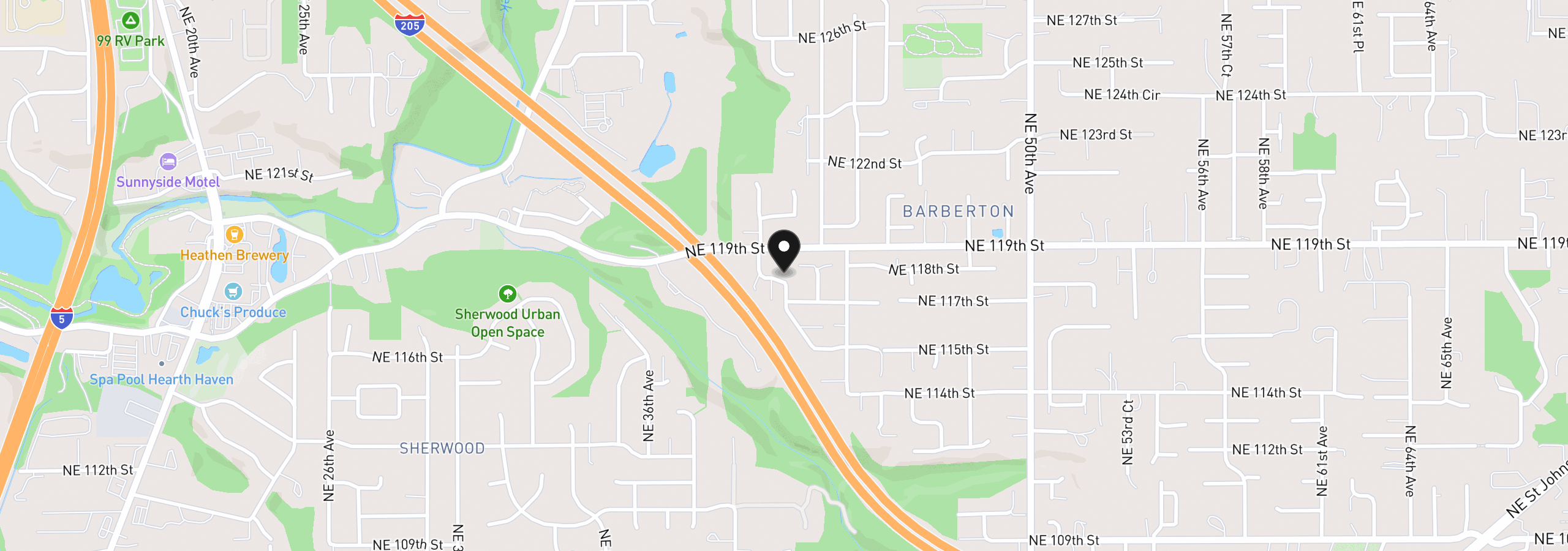 Map showing the location of 4101 NE 119th St, Vancouver, Wa 98686