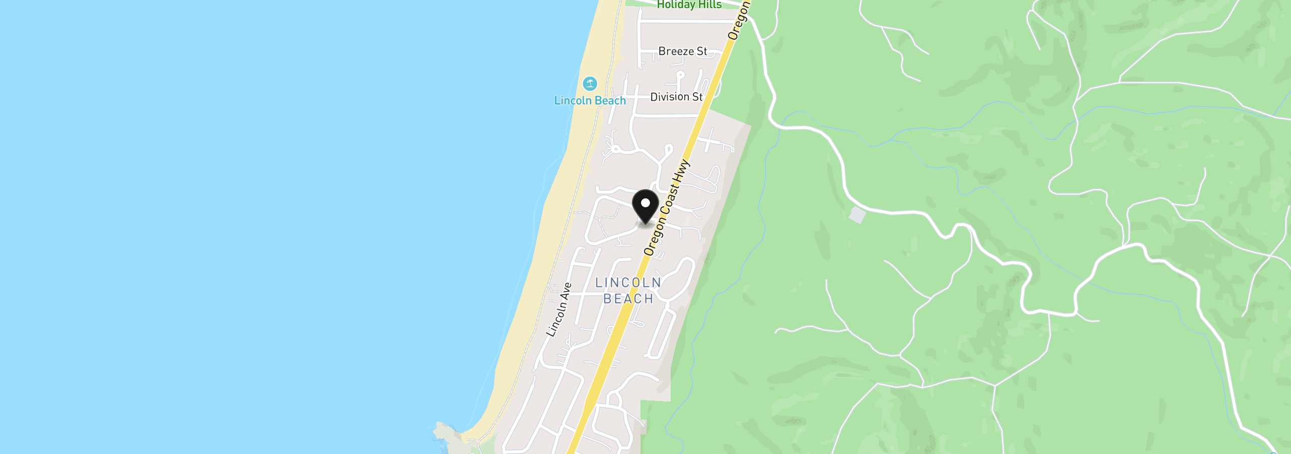 Map showing the location of 4175 N Highway 101 L1, Depoe Bay, OR 97341