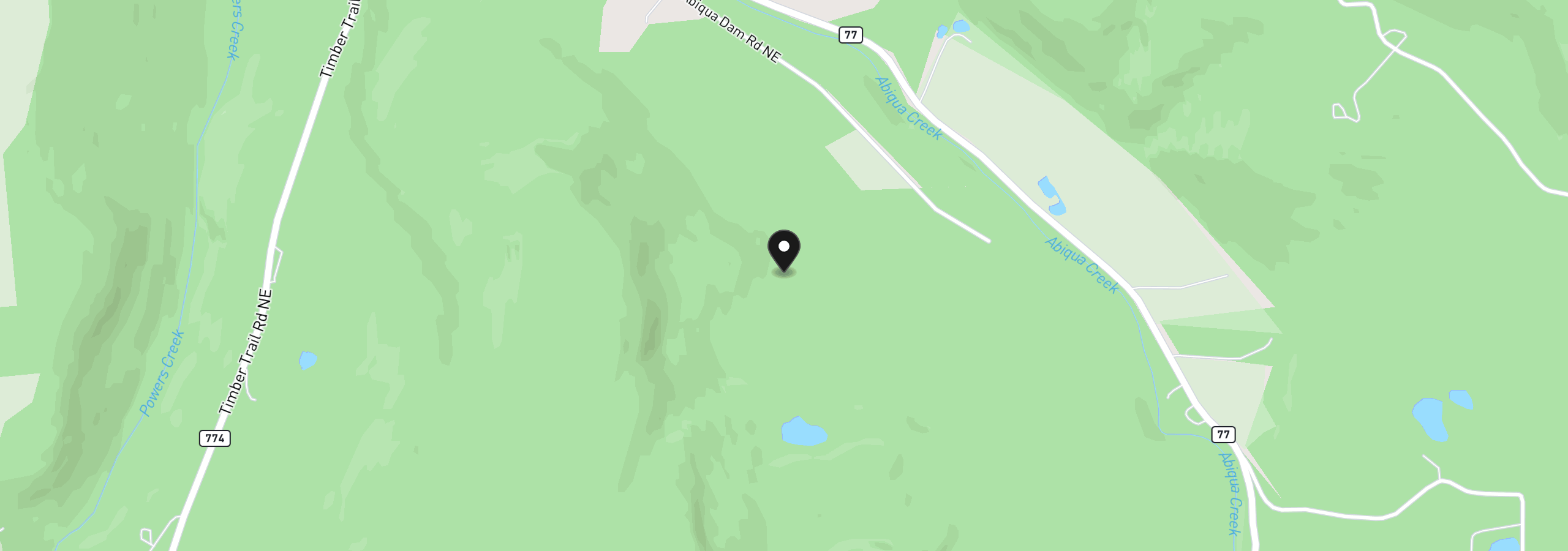 Map showing the location of 000 Abiqua Dam (Large), Silverton, OR 97381