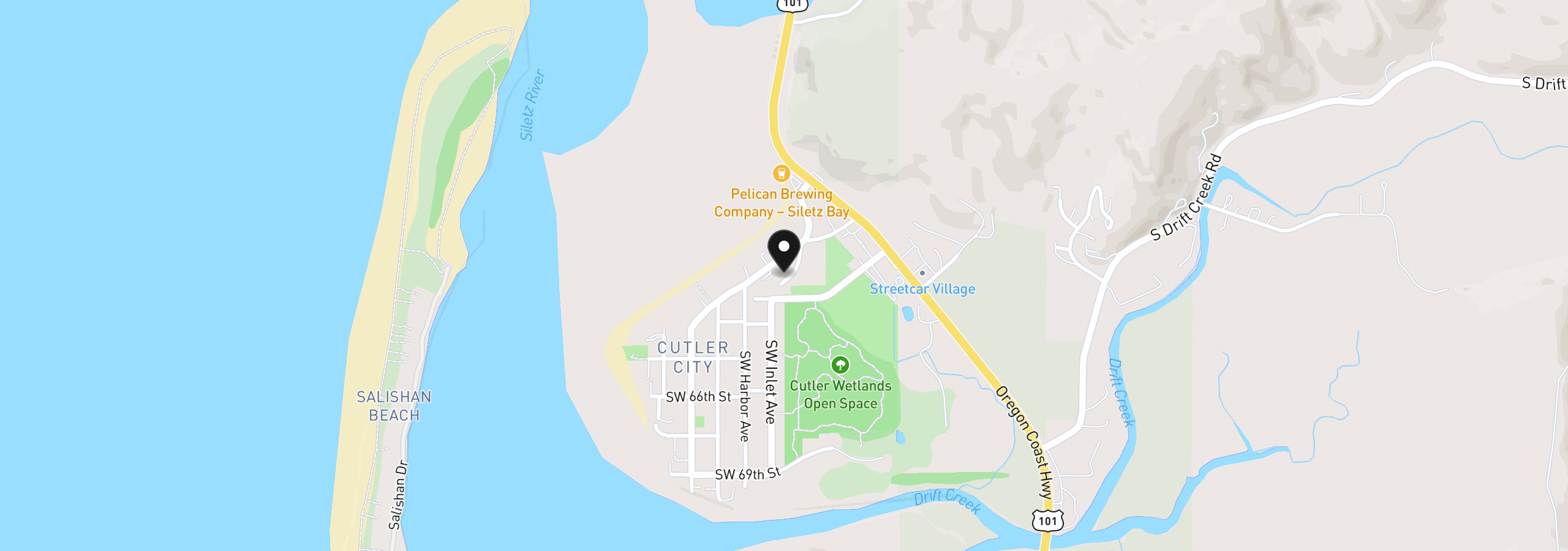 Map showing the location of 6269 SW Jetty Ave, Lincoln City, OR 97367