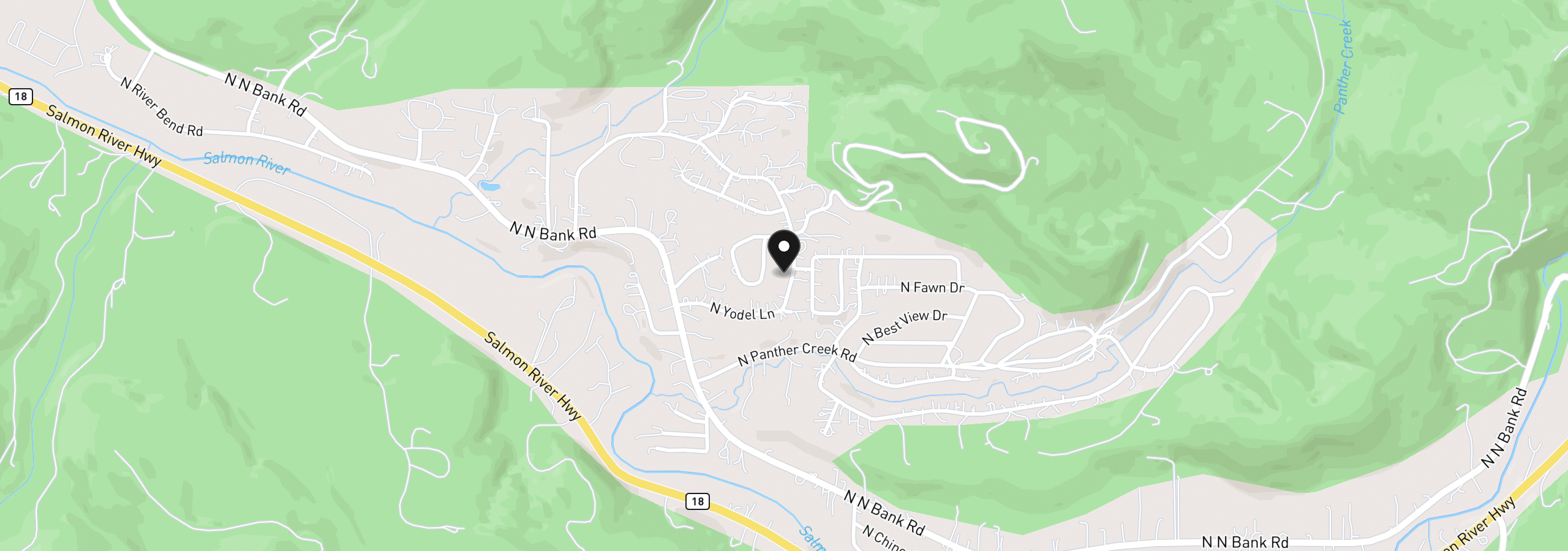 Map showing the location of 249 N Yodel Ln, Otis, OR 97368
