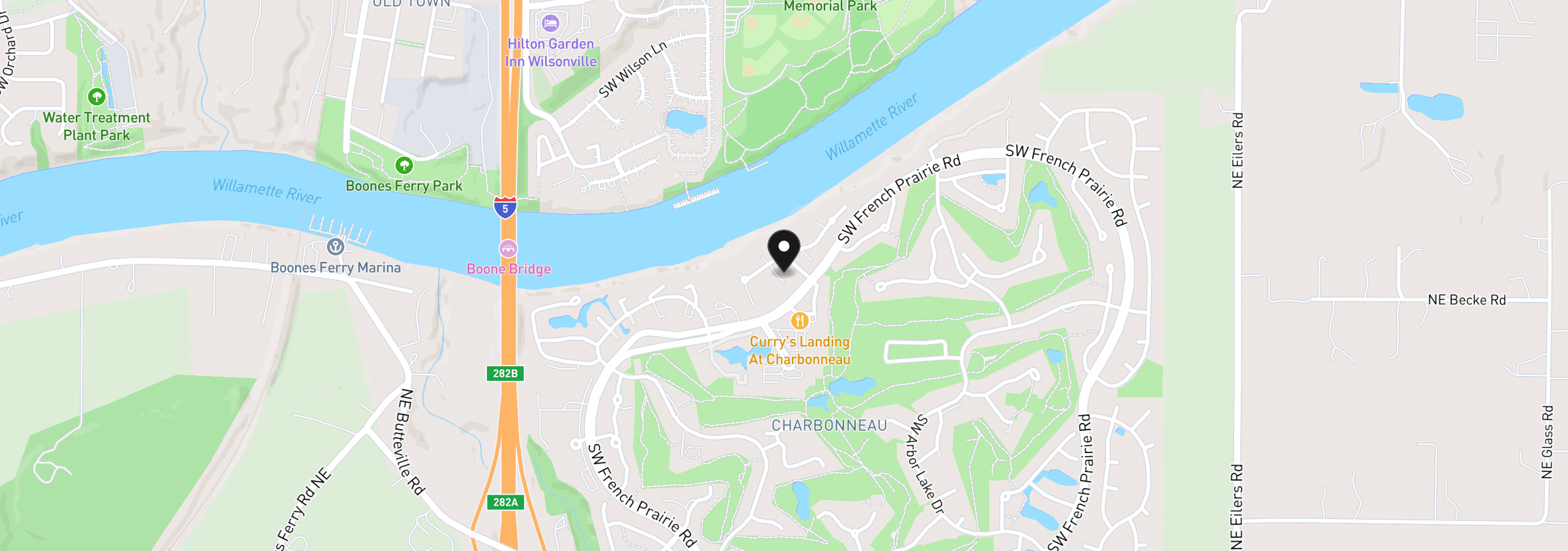Map showing the location of 8062 SW Edgewater W, Wilsonville, OR 97070
